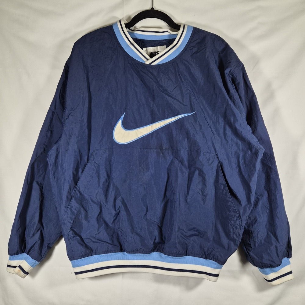 Vintage 90's Nike Center Swoosh Windbreaker V Neck Pullover Size XL